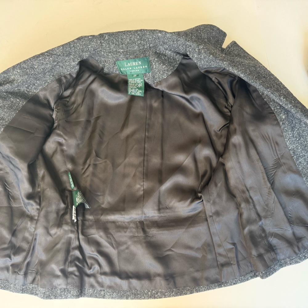Lauren Ralph Lauren 2P Black & White Tweed Business Casual Moto Jacket — EUC - Picture 4 of 14